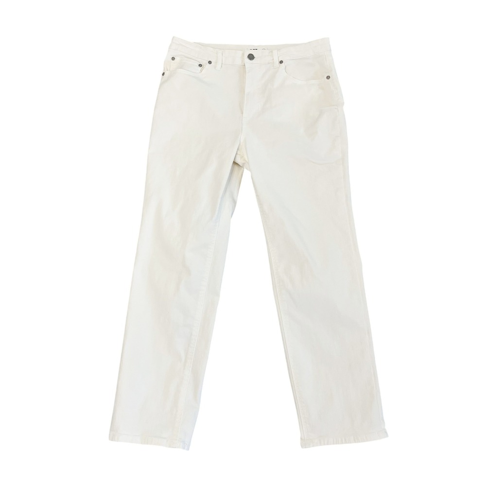 OAT New York White Straight Leg High Rise Jeans Denim Chic Womens Size 12/31